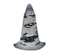 BGSHJVF Aircraft Fighter Jets Print Hooded Cloak For Men,Wizard,Vampire And Halloween Costumes,For Role Play And Parties