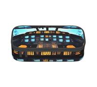 BGSHJVF Airplane Cockpit Print High Capacity Pencil Case Oxford Cloth,Pencil,Pen Organizer,Multiple Compartments Stylish Design