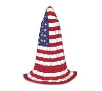 BGSHJVF American Flag Print Hooded Cloak For Men,Wizard,Vampire And Halloween Costumes,For Role Play And Parties