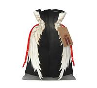 Bgshjvf Angel Feathers Linen Gift Bag with Rope Drawstring Closure, with Kraft Paper Lifts, for Christmas, Birthdays, Parties