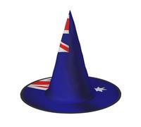 BGSHJVF Australian Flag Print Trendy Witch Hat,Vintage Wicked Witch Accessories,Party Hats For Halloween Costumes