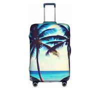 BGSHJVF Beach Palm Trees Print Elastic Suitcase Cover,Luggage Protector With Unique Patterns,Fits 18-32 Inch Suitcases, White, M