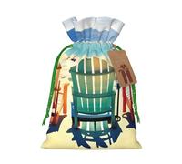 BGSHJVF Beach Scene With Chairs Print Charming Gift Bag,Drawstring Pouches For Small Gifts,For Jewelry And Party Favors