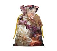 BGSHJVF Beautiful Flowers Print Charming Gift Bag,Drawstring Pouches For Small Gifts,For Jewelry And Party Favors