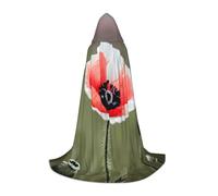 BGSHJVF Beautiful Poppy Flower Ink Print Hooded Cloak For Men,Wizard,Vampire And Halloween Costumes,For Role Play And Parties