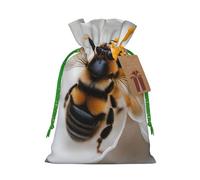 BGSHJVF Bee On Honeycomb Print Charming Gift Bag,Drawstring Pouches For Small Gifts,For Jewelry And Party Favors