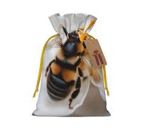 BGSHJVF Bee On Honeycomb Print Charming Gift Bag,Drawstring Pouches For Small Gifts,For Jewelry And Party Favors