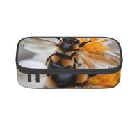 BGSHJVF Bee On Honeycomb Print High Capacity Pencil Case Oxford Cloth,Pencil,Pen Organizer,Multiple Compartments Stylish Design