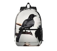 BGSHJVF Black Crow Birds On A Branch Print Stylish Travel Backpack, Large Capacity Laptop Bag, Suitable For Work, Travel And Gym, Black, One Size, blackone, One Size