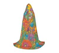 BGSHJVF Bright Color Print Hooded Cloak For Men,Wizard,Vampire And Halloween Costumes,For Role Play And Parties