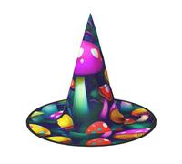 BGSHJVF Bright Mushrooms Art Print Trendy Witch Hat,Vintage Wicked Witch Accessories,Party Hats For Halloween Costumes