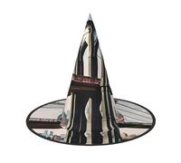 BGSHJVF Brooklyn Bridge S Print Trendy Witch Hat,Vintage Wicked Witch Accessories,Party Hats For Halloween Costumes