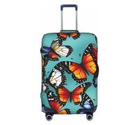 BGSHJVF Butterfly And Cello Print Elastic Suitcase Cover,Luggage Protector With Unique Patterns,Fits 18-32 Inch Suitcases, White, XL