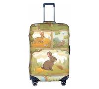 BGSHJVF Cartoon Cute Animal Rabbit Print Elastic Suitcase Cover, Luggage Protector with Unique Patterns, Fits 45-90cm Suitcases, White, M