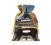 BGSHJVF Cityscape Paris Eiffel Tower France Print Charming Gift Bag,Drawstring Pouches For Small Gifts,For Jewelry And Party Favors