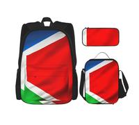 BGSHJVF Costa Rica Flag Print Travel Backpack Set,Stylish 600d Oxford Fabric,Insulated Lunch Bag,And Cosmetic Pouch, Black, One Size, Black, One Size