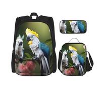 BGSHJVF Cute Fruit Cockatoo Flower Print Travel Bag 600D Oxford Cloth Cooler Bag Black One Size Black Single Tail Black Rozmiar Uniwersalny, Black, Rozmiar Uniwersalny, blackone, Rozmiar uniwersalny