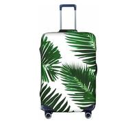 BGSHJVF Cute Green Palm Leaves Print Elastic Suitcase Cover,Luggage Protector With Unique Patterns,Fits 18-32 Inch Suitcases, White, XL