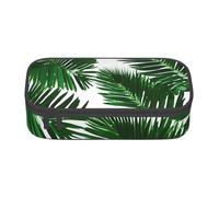 BGSHJVF Cute Green Palm Leaves Print High Capacity Pencil Case Oxford Cloth,Pencil,Pen Organizer,Multiple Compartments Stylish Design