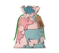 BGSHJVF Cute Pigs Pattern Print Charming Gift Bag,Drawstring Pouches For Small Gifts,For Jewelry And Party Favors