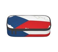 BGSHJVF Czech Republic Flag Map Print High Capacity Pencil Case Oxford Cloth, Pen Organizer, Multi-Compartment Stylish Design