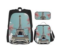BGSHJVF Eiffel Tower Print Travel Backpack Pack Stylish 600D Oxford Cloth Cooler Bag and Cosmetic Bag Black One Size Black Single Tail Black Rozmiar Uniwersalny, Black, Rozmiar Uniwersalny, blackone
