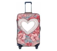 BGSHJVF Elastic suitcase cover with romantic heart print, luggage protector with unique patterns, fits 45-92cm suitcases, White, S