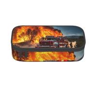 BGSHJVF Firefighter Flame Print High Capacity Oxford Cloth Case, Pen Organizer, Multiple Compartments, Stylish Design, Black - Talla única, Fashion, Black -, Talla única, Fashion