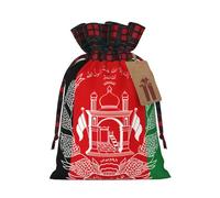 Bgshjvf Flag of Afghanistan Print Christmas Drawstring Linen Gift Bag, Gift Bags Multiple Sizes for Gift and Decorate