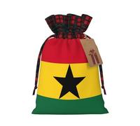 Bgshjvf Flag of Ghana Print Christmas Drawstring Linen Gift Bag, Gift Bags Multiple Sizes for Gift and Decorate