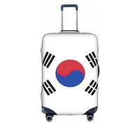 BGSHJVF Flag Of Republic Of Korea Print Elastic Suitcase Cover,Luggage Protector With Unique Patterns,Fits 18-32 Inch Suitcases, White, L