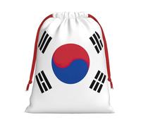 BGSHJVF Flag Of Republic Of Korea Print Holiday Drawstring Gift Bags,Christmas Gift Wrapping Sacks Pouches For Xmas Presents Party Favor