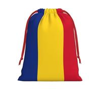 BGSHJVF Flag of Romania Print Holiday Drawstring Gift Bags, Christmas Gift Wrap Sacks Bags for Christmas Gifts Party Gift