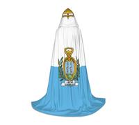 BGSHJVF Flag Of San Marino Print Hooded Cloak For Men,Wizard,Vampire And Halloween Costumes,For Role Play And Parties