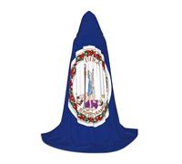 BGSHJVF Flag Of Virginia Print Hooded Cloak For Men,Wizard,Vampire And Halloween Costumes,For Role Play And Parties