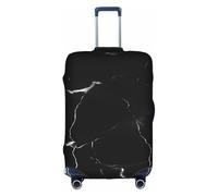 BGSHJVF Flexible Protective Case for Suitcases with Unique Pattern, Black Marble Pattern, Fits Cases 45-81 cm, White, L