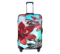BGSHJVF Flower Stained Glass Print Elastic Suitcase Cover,Luggage Protector With Unique Patterns,Fits 18-32 Inch Suitcases, White, S