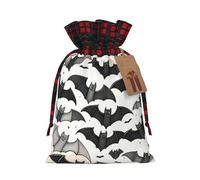 Bgshjvf Halloween Flying Bats Print Christmas Drawstring Linen Gift Bag, Gift Bags Multiple Sizes for Gift and Decorate