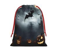 BGSHJVF Halloween Flying Bats Print Holiday Drawstring Gift Bags, Christmas Gift Wrap Sacks Bags for Christmas Gifts Party Gift
