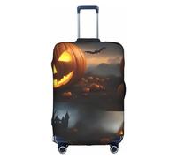 BGSHJVF Halloween Pumpkin Print Elastic Suitcase Cover Luggage Protector with Unique Patterns Fits 45-92cm Suitcases, White, M