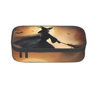 BGSHJVF Halloween Witch Flying Print High Capacity Pencil Case Oxford Cloth,Pencil,Pen Organizer,Multiple Compartments Stylish Design