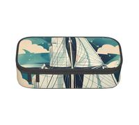BGSHJVF High Capacity Sea Sailing Boat Oxford Cloth Case, Pen Organizer, Multiple Compartments, Stylish Design, Black - Talla única, Fashion, Black -, Talla única, Fashion