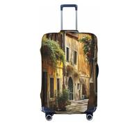 BGSHJVF Italian Old Street Print Elastic Suitcase Cover, Luggage Cover with Unique Patterns, Fits 18-30 Inch Travel Bags, white( ), Medium