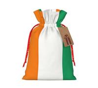 Bgshjvf Ivory Coast Flag Linen Drawstring Gift Bag Closure with Kraft Paper Lifts for Christmas Birthday Party