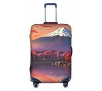 BGSHJVF Japan Mount Fuji Landscape Print Elastic Suitcase Cover,Luggage Protector With Unique Patterns,Fits 18-32 Inch Suitcases, White, M