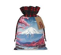 Bgshjvf Japan Mount Fuji Linen Gift Bag Christmas String Gift Bags Various Sizes Gift Bags for Gift Decoration