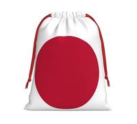 BGSHJVF Japanese Flag Print Holiday Drawstring Gift Bags,Christmas Gift Wrapping Sacks Pouches For Xmas Presents Party Favor