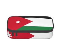 BGSHJVF Jordanian Flag Print High Capacity Pencil Case Oxford Cloth, Pencil, Pen Organizer, Multiple Compartments Stylish Design