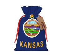 BGSHJVF Kansas State Flag Print Charming Gift Bag,Drawstring Pouches For Small Gifts,For Jewelry And Party Favors