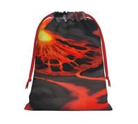 BGSHJVF Kilauea Volcanoes Print Holiday Drawstring Gift Bags,Christmas Gift Packaging Bags Bags For Xmas Gifts Party Favor